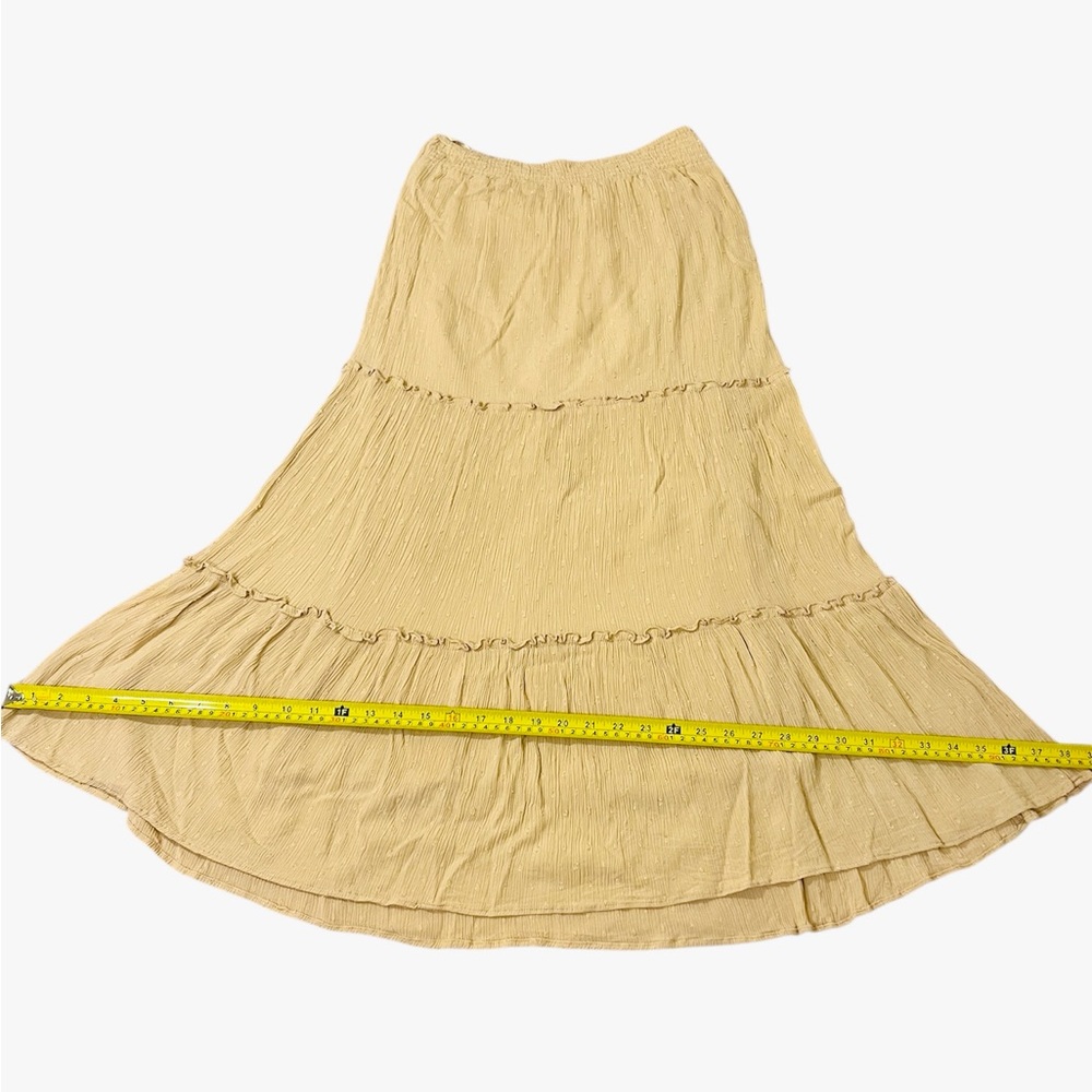 Sim & Sam tiered maxi skirt in beige/peach color size S - Picture 9 of 14